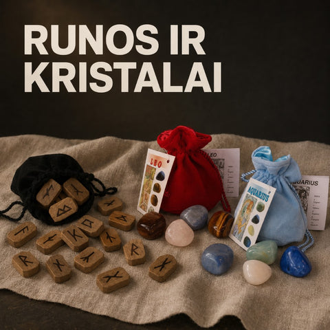 Runos ir kristalai kategorijos banneris