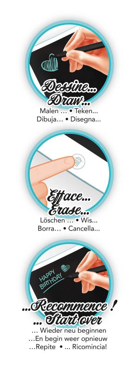 LCD piešimo planšetė 22 cm su rašikliu – lengva nešiojama vaikams 8+