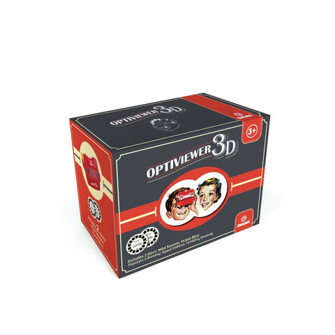 Retro 3D akiniai vaikams Optiviewer su 2 iliustracijų diskais