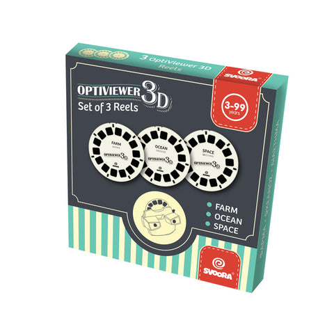 Svoora Optiviewer retro 3D akinių iliustracijų diskai, 3 vnt.