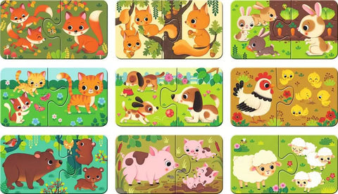Ravensburger mano pirmosios dėlionės „Gyvūnų šeimos“, 9×2 det., nuo 2 m.