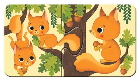Ravensburger mano pirmosios dėlionės „Gyvūnų šeimos“, 9×2 det., nuo 2 m.