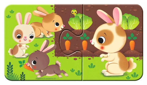 Ravensburger mano pirmosios dėlionės „Gyvūnų šeimos“, 9×2 det., nuo 2 m.