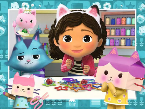 Ravensburger 4 dėlionės „Gabby's Dollhouse“, 12–24 det., nuo 3 m.