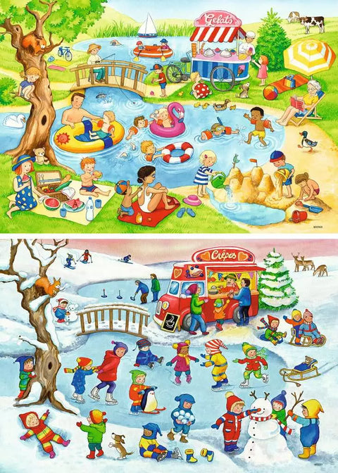 Ravensburger 2 dėlionės „Maudynės ežere“, 2×24 det., nuo 4 m.