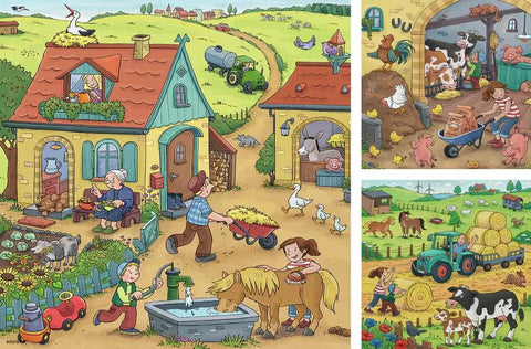 Ravensburger 3 dėlionės „Ūkyje“, 3×49 det., nuo 5 m.