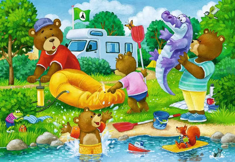 Ravensburger 2 dėlionės „Meškų šeima stovyklauja“, 2×24 det., nuo 4 m.