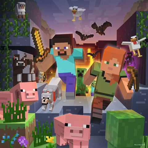 Ravensburger 3 dėlionės „Minecraft“, 3×49 det., nuo 5 m.