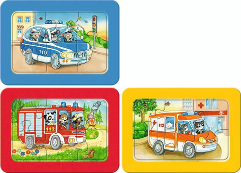 Ravensburger mano pirmosios dėlionės „Gyvūnai darbe“, 3×6 det., nuo 2,5 m.