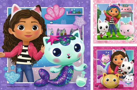 Ravensburger 3 dėlionės „Gabby's Dollhouse“, 3×49 det., nuo 5 m.