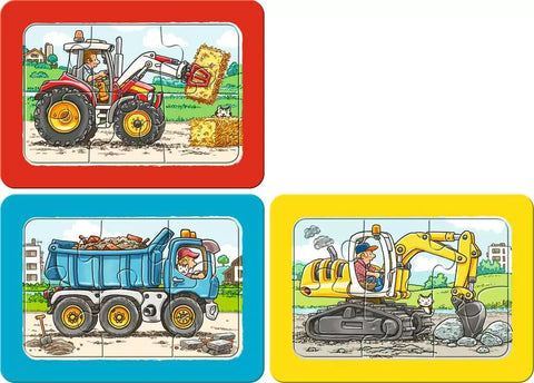 Ravensburger mano pirmosios dėlionės „Darbo mašinos“, 3×6 det., nuo 2,5 m.