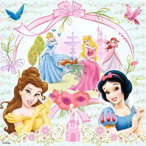 Ravensburger 4 dėlionės lagaminėlyje „Disney princesės“, 64–81 det., nuo 5 m.