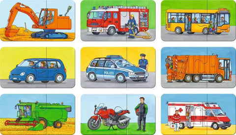 Ravensburger mano pirmosios dėlionės „Transporto priemonės“, 9×2 det., nuo 2 m.
