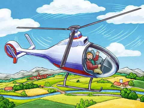 Ravensburger kubelių dėlionė „Mėgstamos transporto priemonės“, 12 kubelių