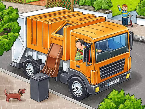 Ravensburger kubelių dėlionė „Mėgstamos transporto priemonės“, 12 kubelių