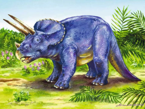 Ravensburger kubelių dėlionė „Dinozaurai“, 12 kubelių