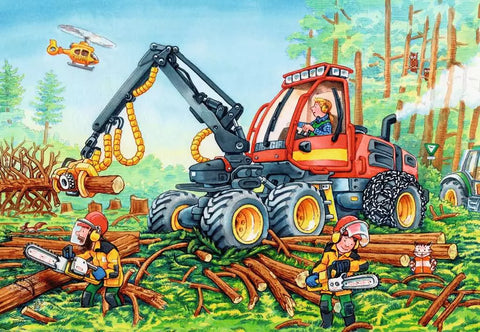 Ravensburger 2 dėlionės „Ekskavatoriai darbe“, 2×24 det., nuo 4 m.