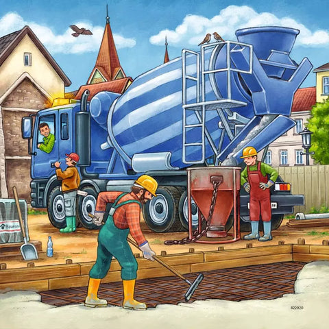 Ravensburger 3 dėlionės „Statybų technika“, 3×49 det., nuo 5 m.