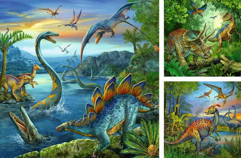 Ravensburger 3 dėlionės „Dinozaurai“, 3×49 det., nuo 5 m.