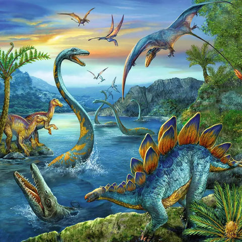Ravensburger 3 dėlionės „Dinozaurai“, 3×49 det., nuo 5 m.