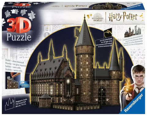 Ravensburger 3D dėlionė „Haris Poteris: Didžioji salė naktį“, 643 det.