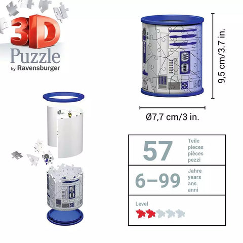 Ravensburger 3D dėlionė pieštukinė „Star Wars: R2-D2“, 54 det., nuo 6 m.