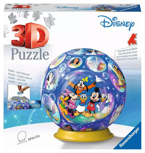 Ravensburger 3D dėlionė-rutulys „Disney herojai“, 72 det., nuo 6 m.