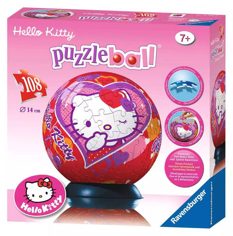 Ravensburger 3D dėlionė-rutulys „Hello Kitty širdelė“, 108 det., nuo 7 m.