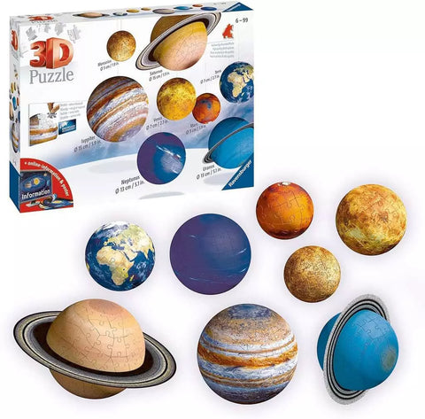 Ravensburger 3D dėlionė „Saulės sistemos planetos“, 522 det., nuo 6 m.