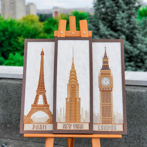 Siuvinėjimo kryželiu rinkinys su karoliukais „Londonas“, 19,5×57 cm
