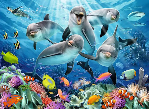 Ravensburger dėlionė „Delfinai koralų rife“, 500 det.