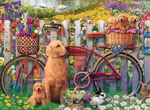 Ravensburger dėlionė „Mieli šuniukai sode“, 500 det.