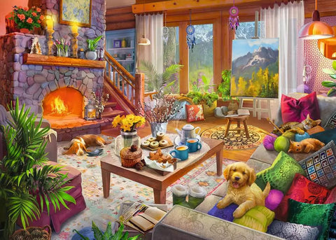 Ravensburger dėlionė „Jauki rąstinė trobelė“, 1000 det.