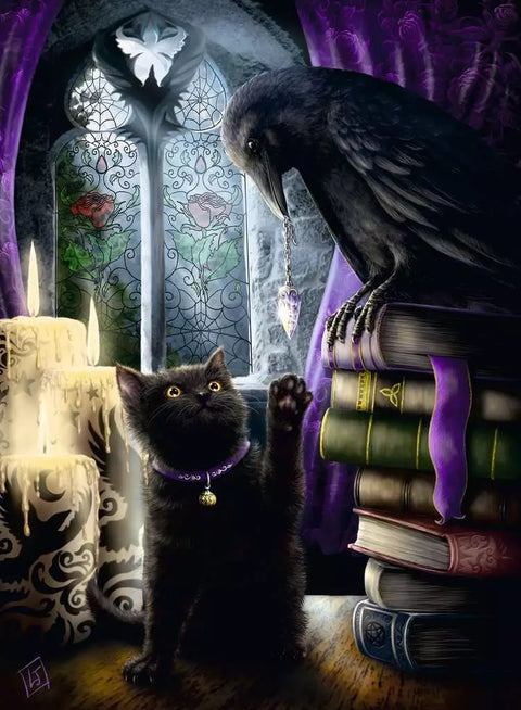 Ravensburger dėlionė „Juodas katinas ir varnas“, 500 det.