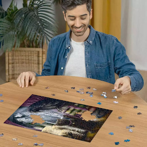 Ravensburger dėlionė „Juodas katinas ir varnas“, 500 det.