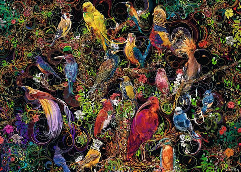 Ravensburger dėlionė „Spalvingi meno paukščiai“, 1000 det.