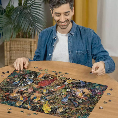 Ravensburger dėlionė „Spalvingi meno paukščiai“, 1000 det.