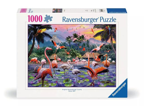 Ravensburger dėlionė „Rožiniai flamingai“, 1000 det.