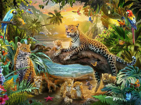 Ravensburger dėlionė „Leopardų šeima džiunglėse“, 1500 det.