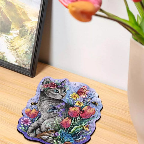Ravensburger medinė dėlionė „Mylima katė“, 150 det., nuo 10 m.