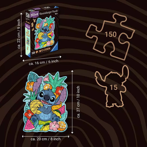 Ravensburger medinė dėlionė „Disney Stitch“, 150 det., nuo 10 m.
