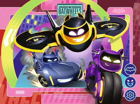 Ravensburger 4 dėlionės „Batwheels“, 12–24 det., nuo 3 m.