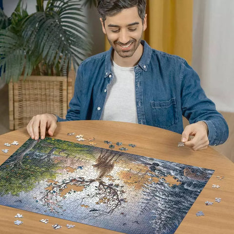 Ravensburger dėlionė „Stebuklingasis elnias ir keturi metų laikai“, 1000 det.