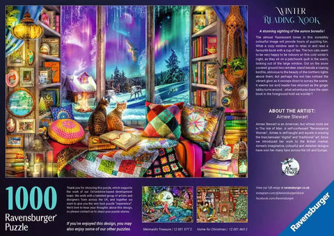 Ravensburger dėlionė „Žiemos skaitymo kampelis“, 1000 det.