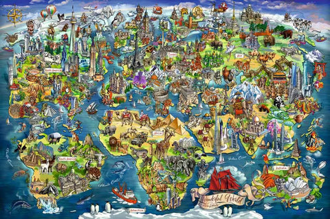 Ravensburger dėlionė „Iliustruotas pasaulio žemėlapis“, 5000 det.