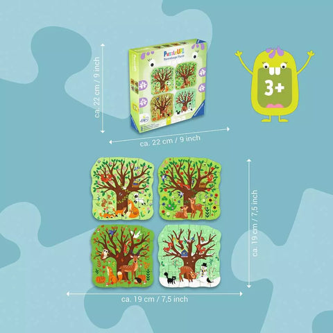 Ravensburger PuzzleUP! 4 dėlionės „Metų laikai“, nuo 3 m.