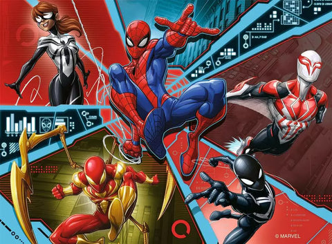 Ravensburger 4 dėlionės „Marvel Žmogus-voras ir draugai“, 12–24 det., nuo 3 m.