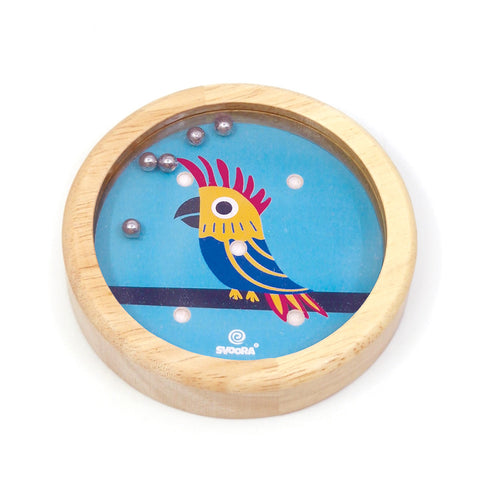 Svoora medinis balansavimo žaidimas Papūga – mini žaislas vaikams, kelionėms