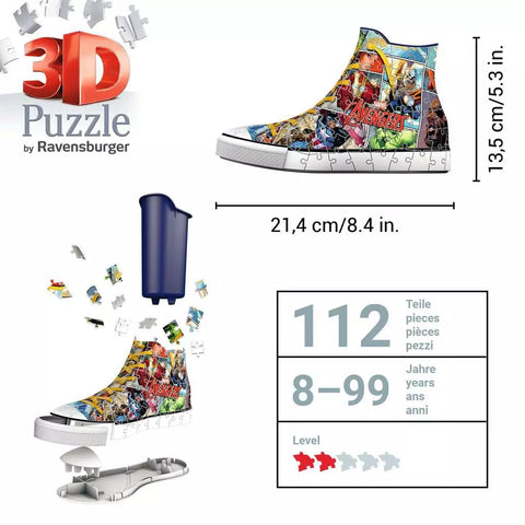 Ravensburger 3D dėlionė batas-pieštukinė „Marvel Keršytojai“, 108 det., nuo 8 m.