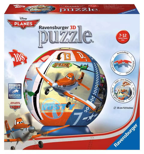 Ravensburger 3D dėlionė-rutulys „Disney Lėktuvai“, 108 det., nuo 7 m.